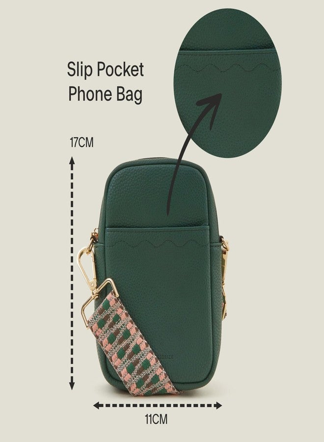 أكسيسورايز حقيبة هاتف نسائية خضراء من أكسسورايز لندن - Image 5